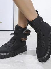 Bottines Mode Multifonctions avec Portefeuille Intégré