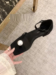 Sandales à Bout Carré et Perles de Style Féérique Flip-toe