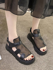Sandales Plateforme Mesh Hollow Élégance Sophistiquée