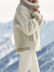 Veste Cardigan Zippée en Peluche pour Femmes – Élégance et Chaleur pour l’Automne