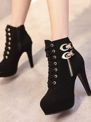 Bottines Lacées à Talons Hauts – Élégantes et Confortables