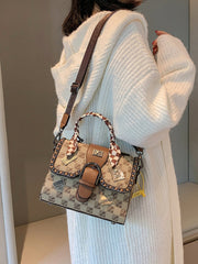 Sac Carré Imprimé pour Femme – Élégance Vintage et Praticité