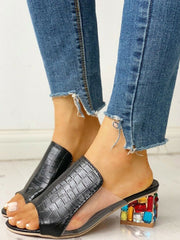 Sandales à Talon Épais et Strass Glamour Chic