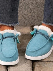 Chaussures Plates en Coton Chaud pour Femme