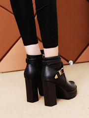 Bottes Chevalier à Talon Chunky et Isolées pour Femmes