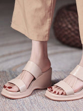 Sandales à Platforme Compensée Unies pour Femmes