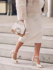 Chaussures de Mariée Bouche de Poisson Perle