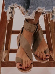 Sandales Plates D’Été pour Femme avec Boucle D’Orteil