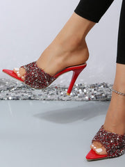 Escarpins Stiletto à Talons et Strass – Sandales Élégantes