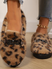 Chaussures Léopard Plus Taille, Doublées Fleece et Antidérapantes