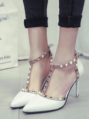 Chaussures à Talons Hauts Croppées Cloutées Femme