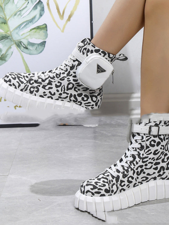 Bottines Mode Multifonctions avec Portefeuille Intégré