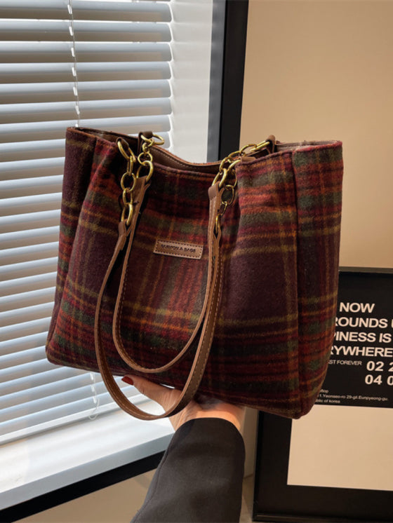 Sac Cabas Chic à Carreaux, Élégance et Praticité au Quotidien