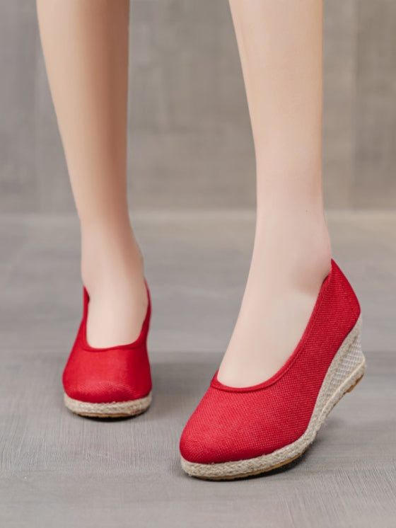 Escarpins Élégants en Lin Respirant à Talons Hauts