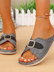 Sandales Compensées Élégantes à Boucle– Confort et Style Estival