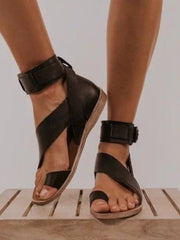 Sandales Plates D’Été pour Femme avec Boucle D’Orteil