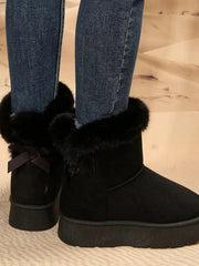 Bottines à Nœud D'Hiver Confortables pour Femmes