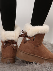 Bottines à Nœud D'Hiver Confortables pour Femmes