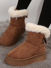 Bottines à Nœud D'Hiver Confortables pour Femmes