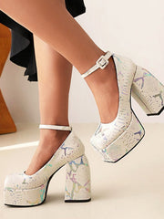 Talons Chunky Super Hauts à Décolleté Shallow