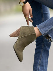 Bottes Élégance Rétro V - Cuir Vert Foncé Givré