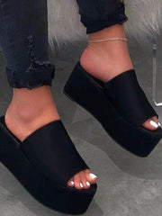 Sandales Plates à Semelle Élevée Imprimé Léopard