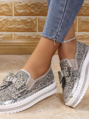 Escarpins à plateforme en strass pour femmes