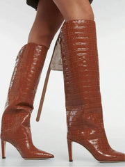 Bottes à talons hauts avec manches montantes pour femmes