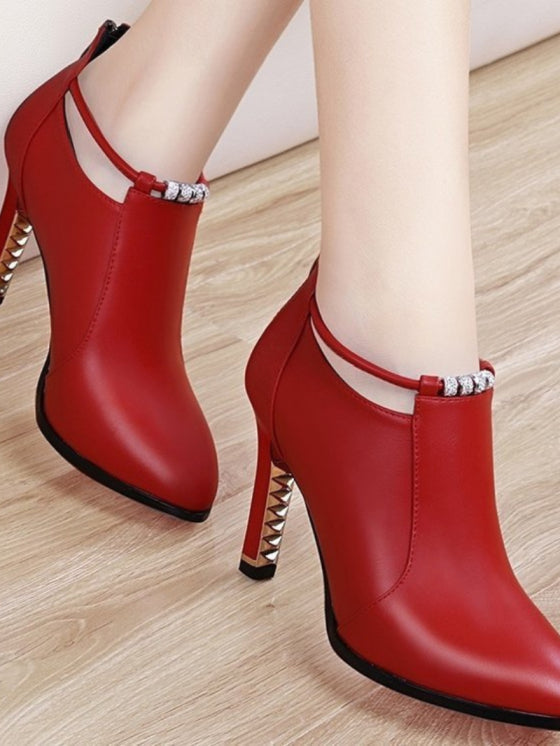 Bottines d'Automne Femme à Bout Pointu Élégantes et Confortables