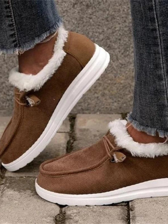 Chaussures Plates en Coton Chaud pour Femme