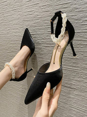 Chaussures à Talon Moyen Stiletto à Boucle All-match pour Femmes