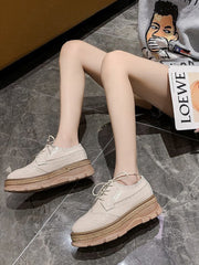 Chaussures Plates Rétro à Lacets pour Femmes