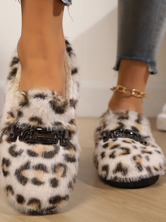 Chaussures Léopard Plus Taille, Doublées Fleece et Antidérapantes